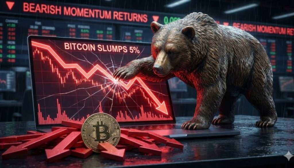 Bitcoin Price Slumps 5%, Bearish Momentum Returns With Force