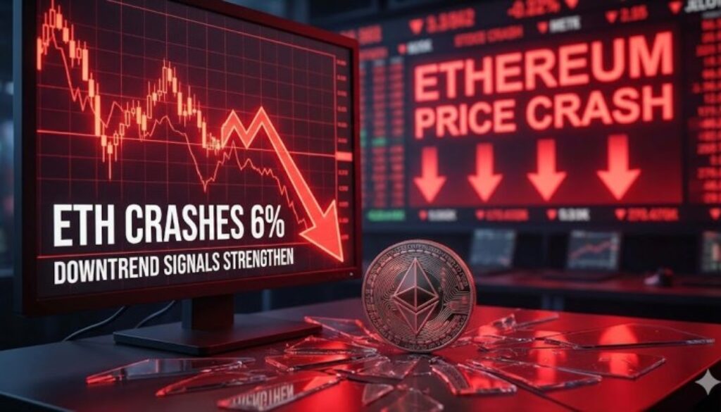Ethereum Price Crashes 6%, Downtrend Signals Strengthen Sharply