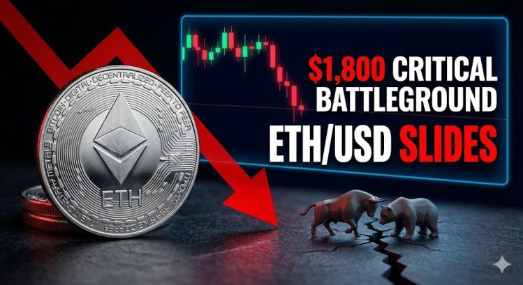 Ethereum Price Slides Deeper, ,800 Emerges as Crucial Battleground