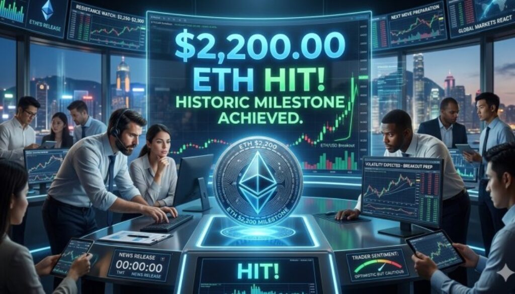 Ethereum Price Hits $2,200 Milestone, Traders Brace for Next Move
