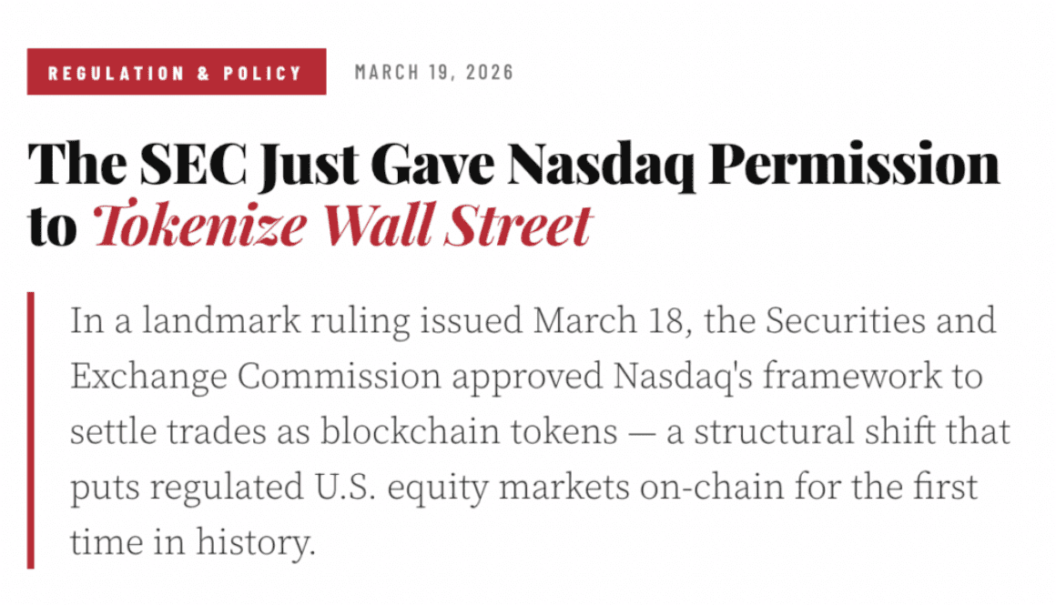 SEC Wall Street Tokenization CCS