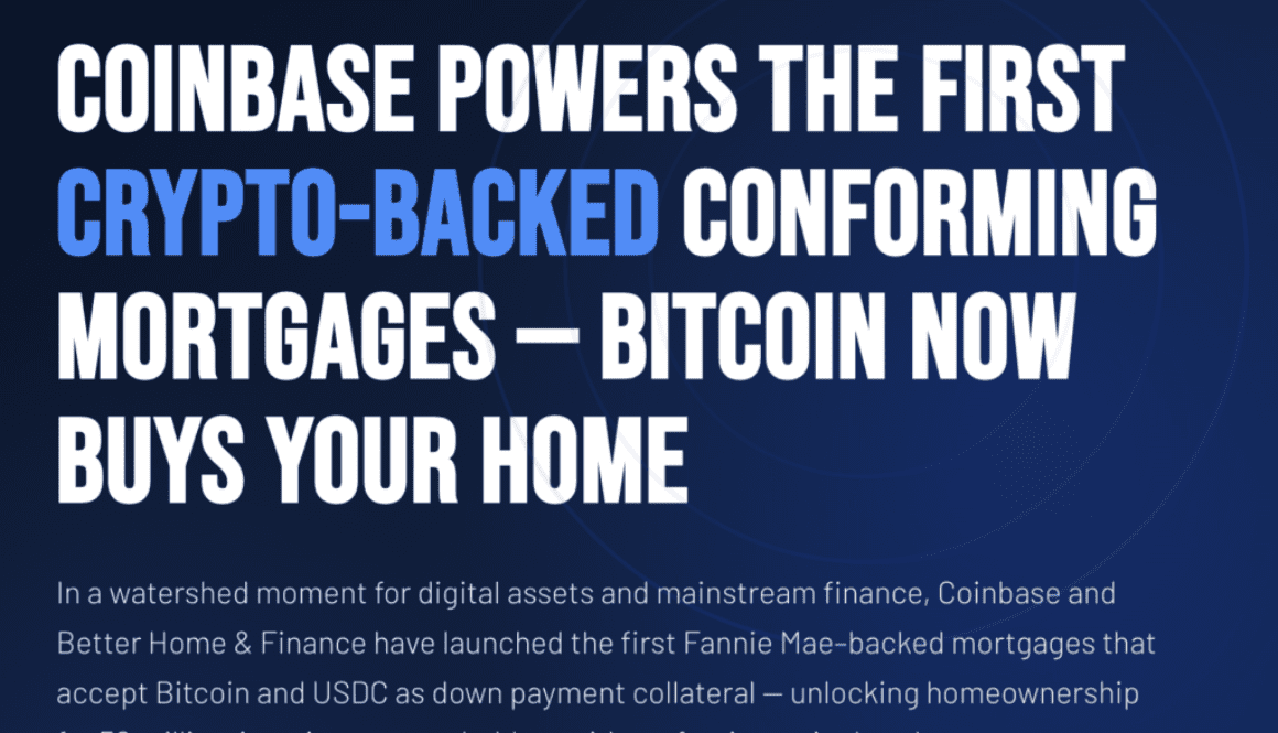 Coinbase Bitcoin Mortgages