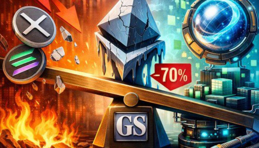 Goldman Sachs Rebalances Crypto Exposure: XRP, SOL Out, ETH Down 70%, Hyperliquid In