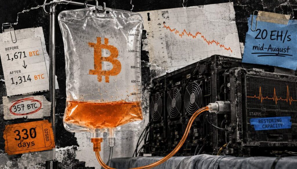 A major Bitcoin miner burned through 357 BTC on secret compute deals while its output plummeted