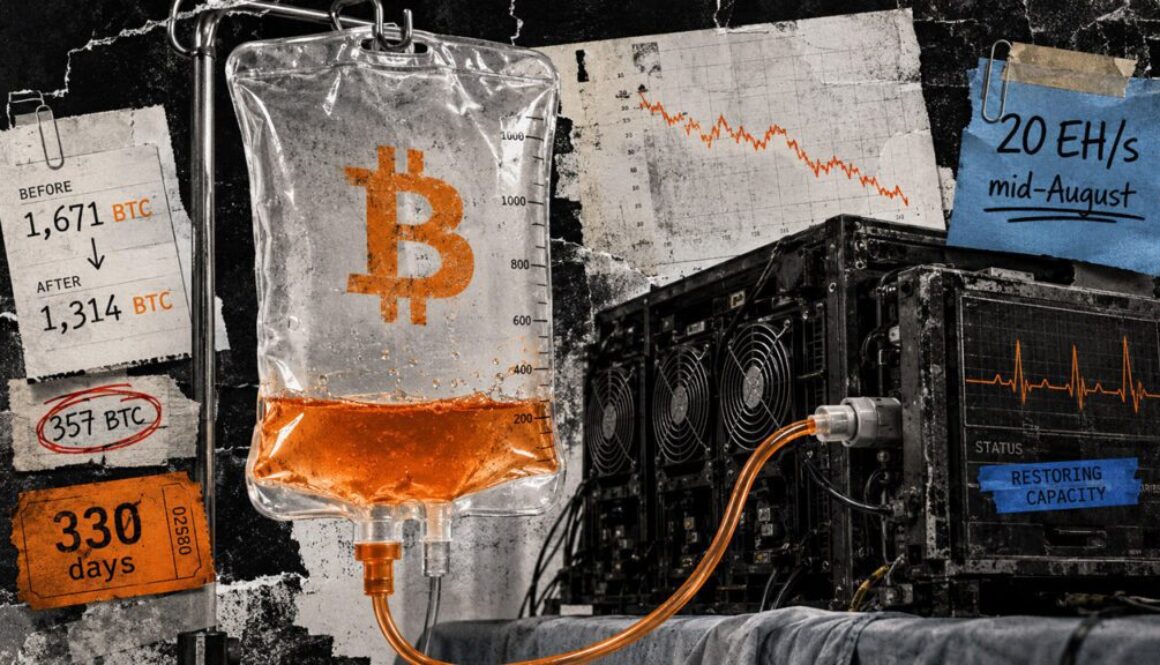 A major Bitcoin miner burned through 357 BTC on secret compute deals while its output plummeted