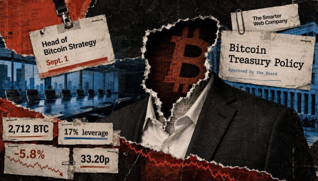A 2,712 BTC treasury company just lost its Bitcoin strategy chief with no successor named