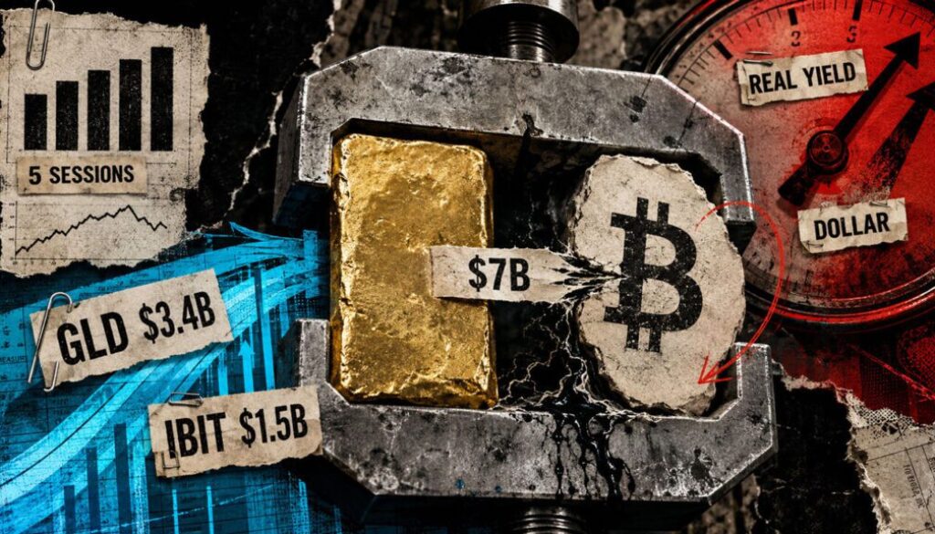 Investors just moved $7 billion into Bitcoin and gold in five days to escape an accelerating dollar crisis