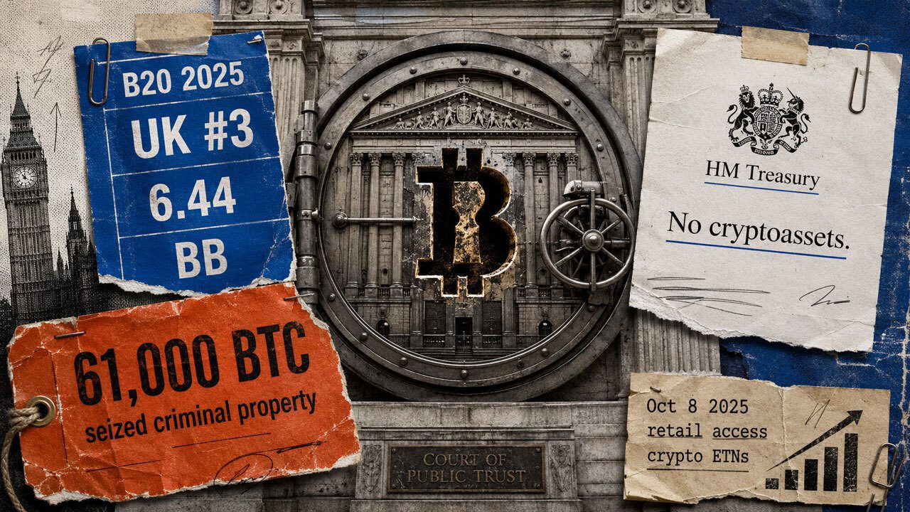 The UK now ranks 3rd in global Bitcoin adoption, but court rules mean it can’t keep its 60,000 BTC as a reserve