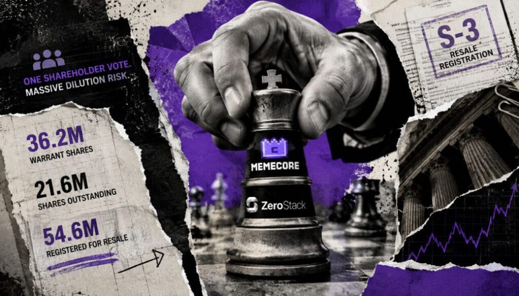 A $1 billion meme coin purchase puts a huge 167% share dilution down to a single vote for ZeroStack