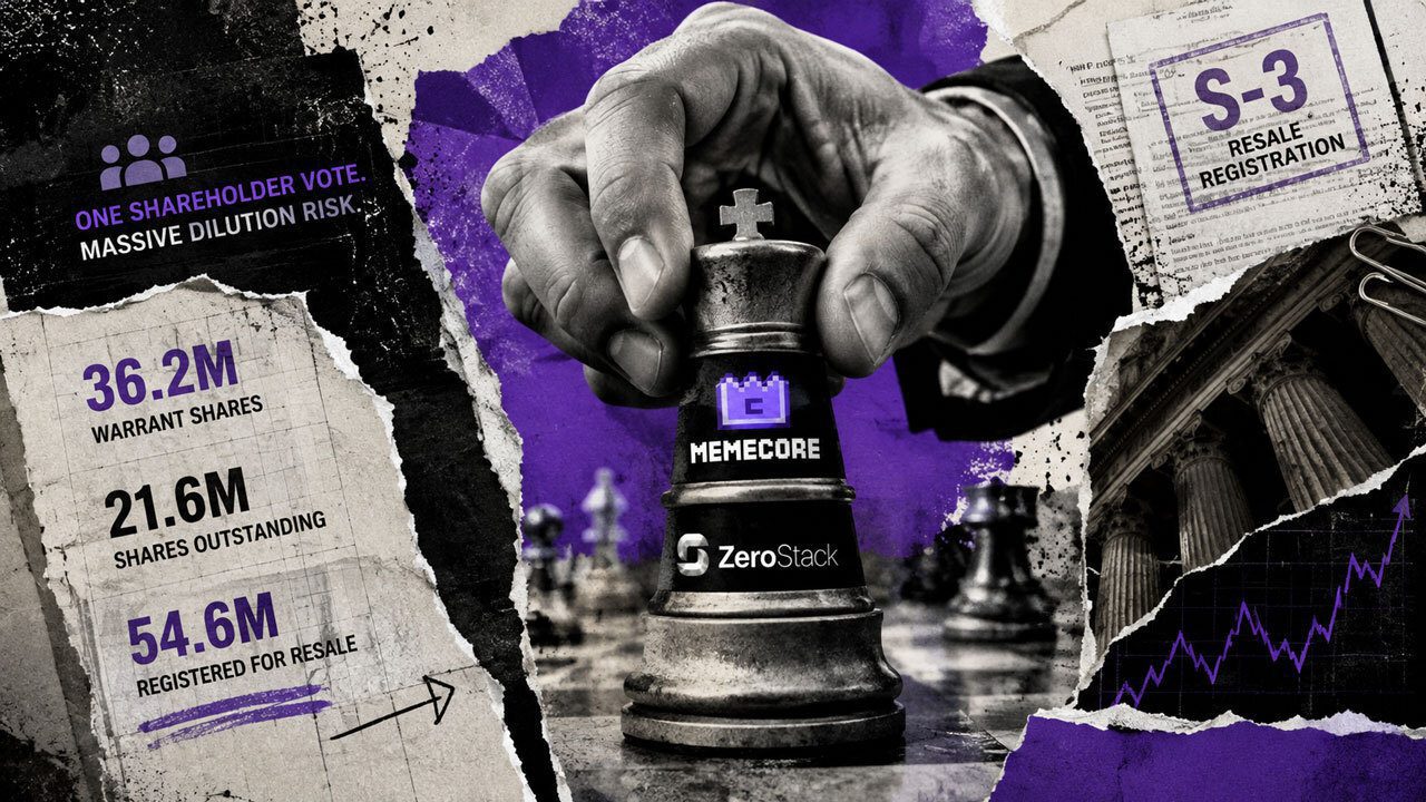 A  billion meme coin purchase puts a huge 167% share dilution down to a single vote for ZeroStack