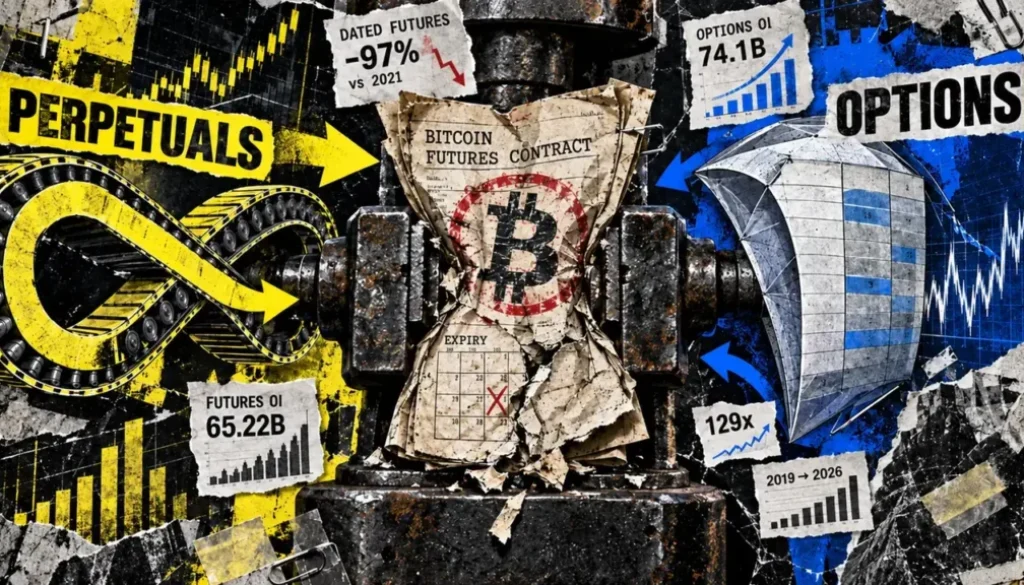 Offshore dated futures plunge 97% as Bitcoin options overtake contracts