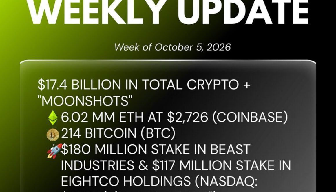 BitMine Immersion Technologies weekly ETH holdings update graphic