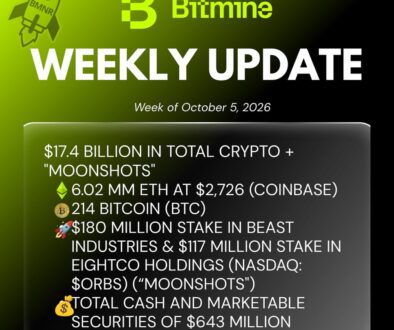 BitMine Immersion Technologies weekly ETH holdings update graphic