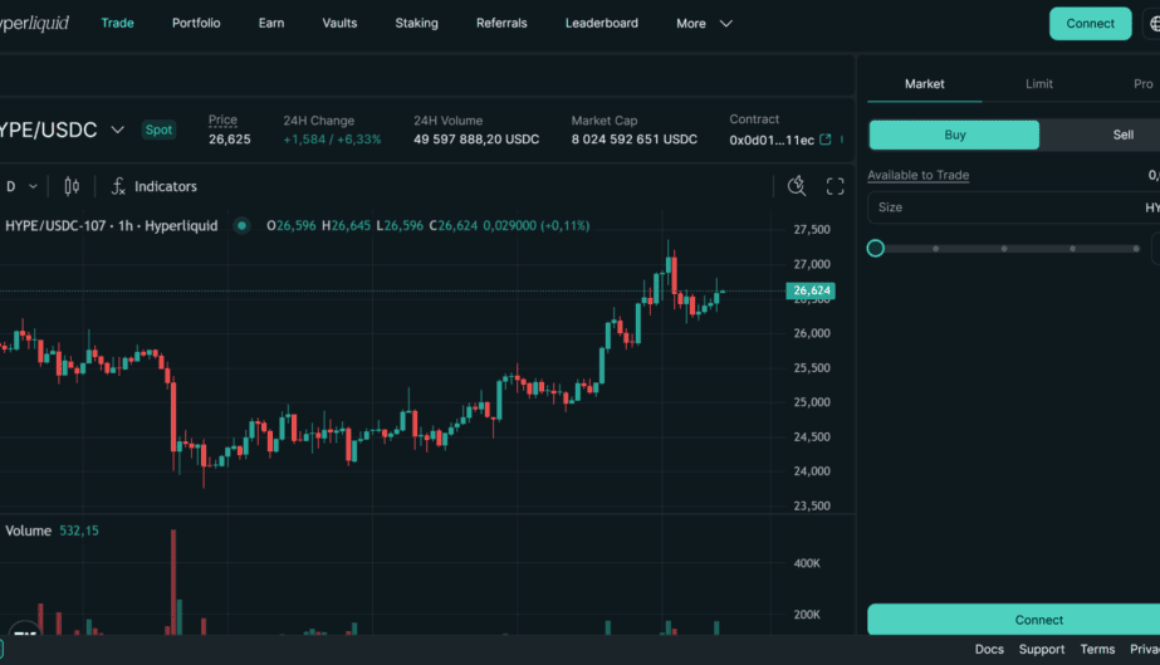 Screenshot of the Hyperliquid web trading interface