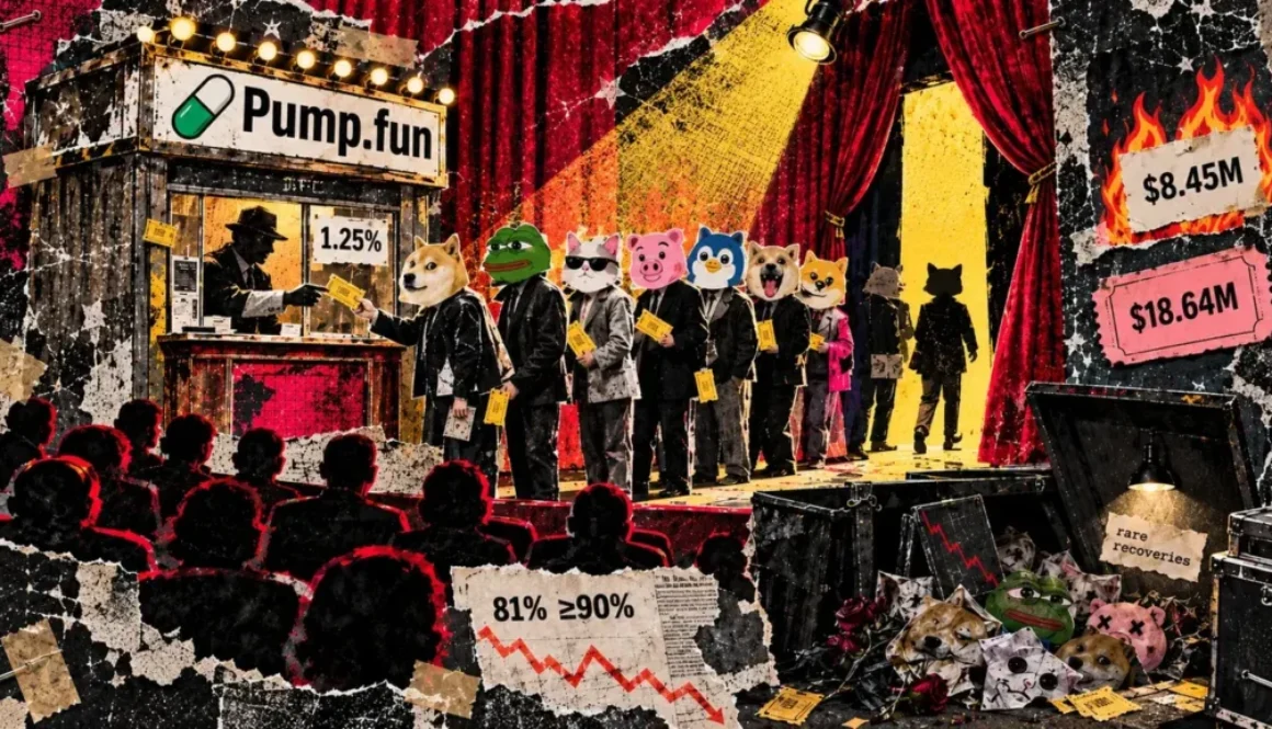 Pump.fun collects $18.6m weekly while 81% of its memecoins crash 90%