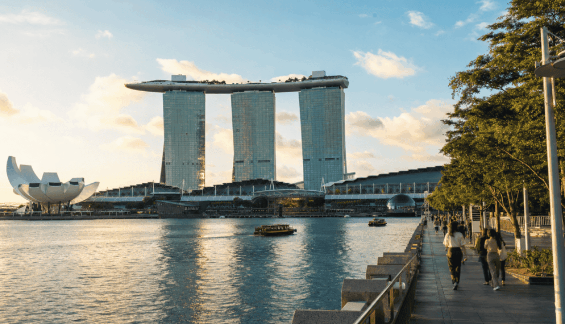 Marina Bay Sands and the Singapore waterfront in late afternoon light during TOKEN2049 week